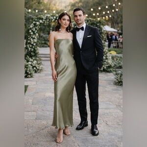 Bec + Bridge Moondance Strapless dress in Sage NWT